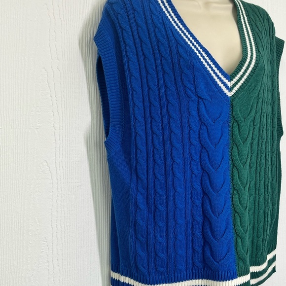 Wild fable - Cable Color-block V Neck Sleeveless Lightweight Sweater Size Small - Picture 4 of 11